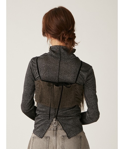 LILY BROWN（リリーブラウン）の「ラッフルチュールビスチェ（ベスト