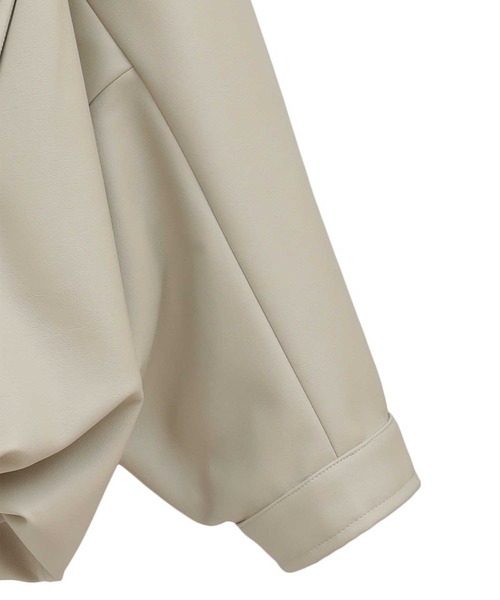 CLANE/クラネ】FAKE LEATHER BALLOON JACKET/フェイクレザーオーバー