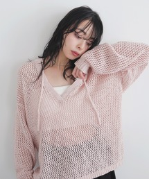 透かし編み」に該当するレディースのニット/セーター（ピンク/桃色系