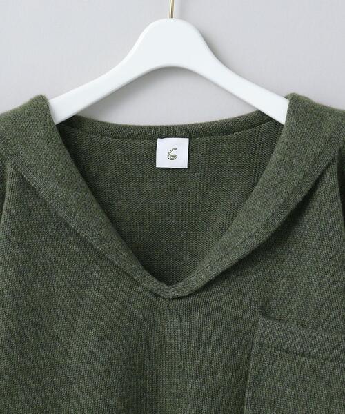 6（ロク）の「＜6(ROKU)＞WOOL CASHMERE SAILOR COLLAR KNIT/ニット