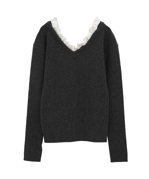 CLANE（クラネ）の「CLANE/クラネ/2WAY FRILL V NECK KNIT TOPS（T