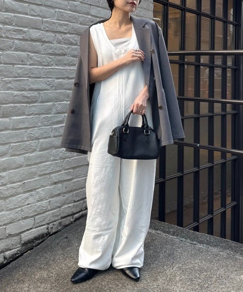 セール】【willow】【新色追加】スラブ裏毛裾ドロストオールインワン