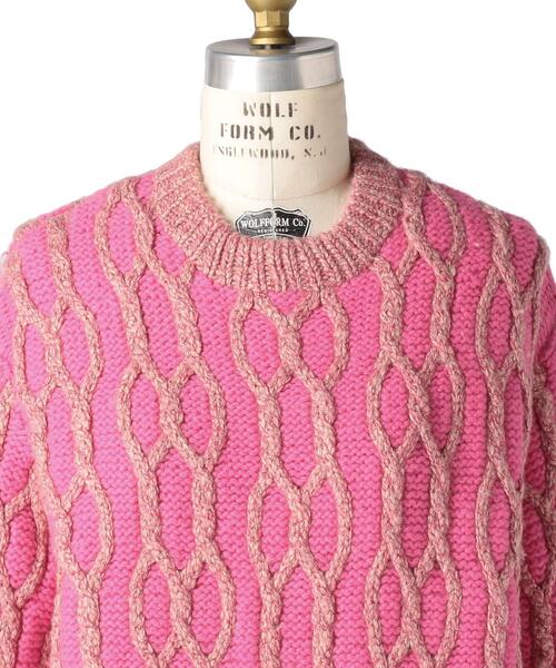 Drawer（ドゥロワー）の「Drawer 3Gアラン編みクルーネックニット