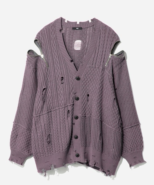 HARE（ハレ）の「BIGダメージZIPカーディガン(HARE)（カーディガン