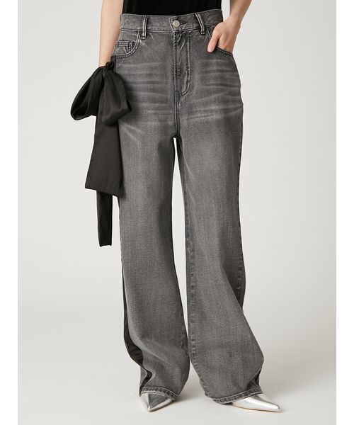 セール】リボンモチーフストレートワイドデニム（デニムパンツ）｜FRAY