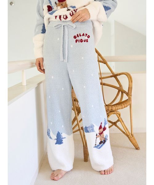 セール】【HOLIDAY】スキーベアジャガードロングパンツ（ルームウェア