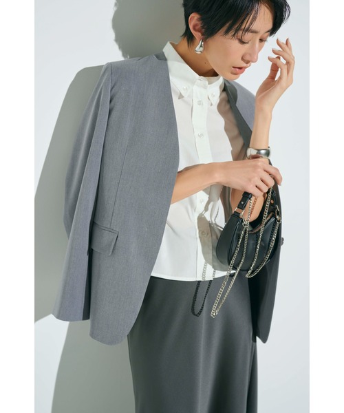 Mila Owen（ミラオーウェン）の「スーツSET UP比翼ノーカラー