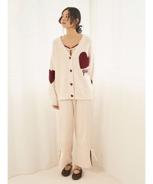 セール】【ONLINE限定】【UNISEX】ハートジャガードカーディガン