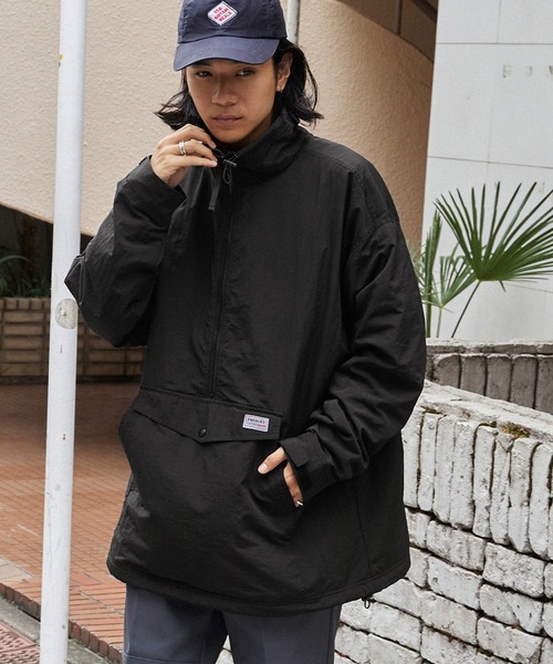 retock's】裏フリース ハーフジップ ビッグシルエット ナイロン