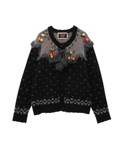 PINK HOUSE（ピンクハウス）の「チェリーモチーフ使いヨークニット