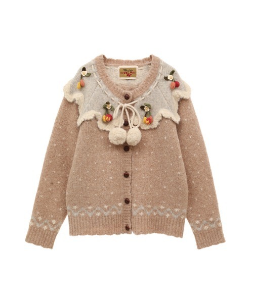 PINK HOUSE（ピンクハウス）の「チェリーモチーフ使いヨークニット