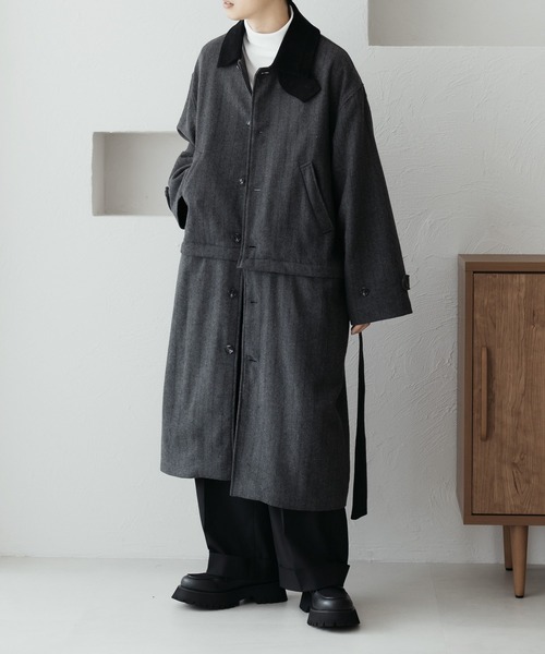 epnok（エプノック）の「2WAYヘリンボーンコートブルゾン（ステン