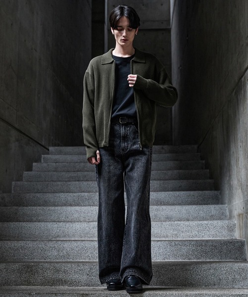 CLEL】Minimal Collar Drivers Knit Shirt/ ミニマルカラードライバー