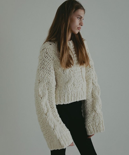 セール】ハンドニットケーブルプルオーバー（ニット/セーター）｜ETRE
