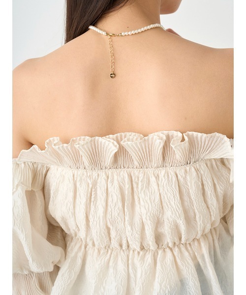 SNIDEL（スナイデル）の「ジャガードボリュームギャザーオフショル