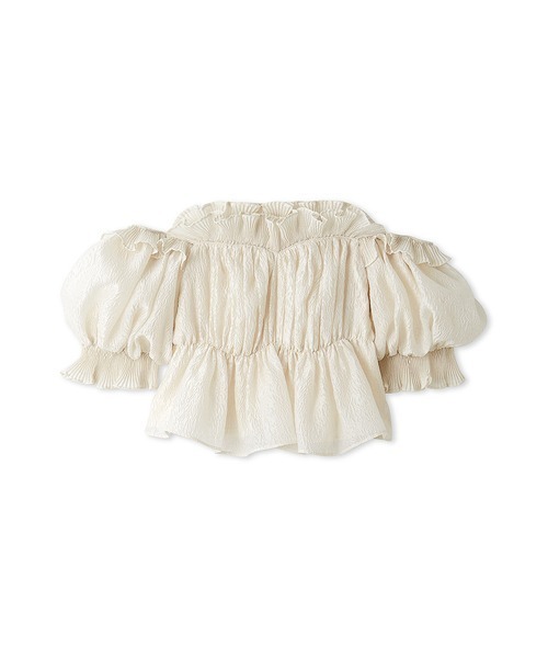 SNIDEL（スナイデル）の「ジャガードボリュームギャザーオフショル