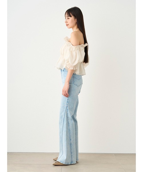 SNIDEL（スナイデル）の「ジャガードボリュームギャザーオフショル