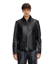 メンズ ジップアップ シングルバイカーレザージャケット（ライダース