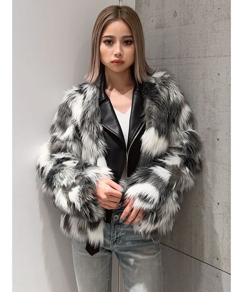 GYDA（ジェイダ）の「レイヤードエコファーライダースジャケット