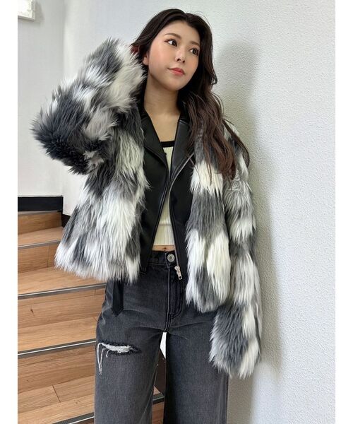 GYDA（ジェイダ）の「レイヤードエコファーライダースジャケット