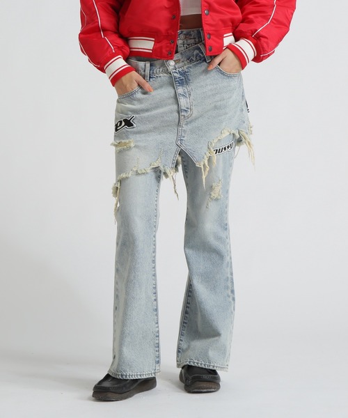 AVIREX×MOUSSY》TWIN SLIM FLARE DENIM PANTS（デニムパンツ）｜MOUSSY