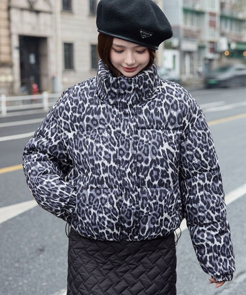 セール】【URGE:】レオパード ヒョウ柄 ダウンジャケット（ダウン