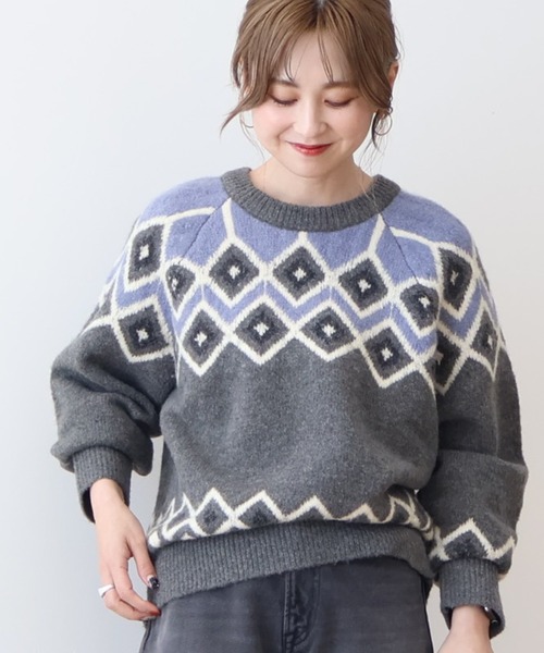 AMERICAN HOLIC（アメリカンホリック）の「フェアアイル柄ニットプル