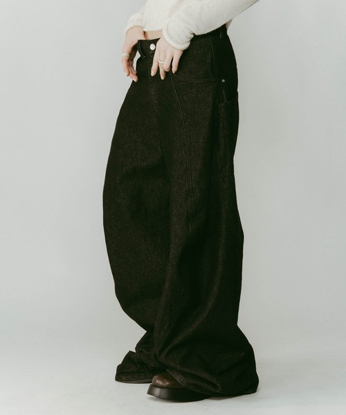 Knuth Marf】tuck design denim pants/denimblue/デニムパンツ（デニム