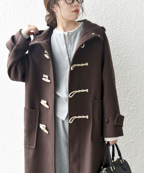 セール】SHIPS any: メルトン ロング ダッフル コート（ダッフルコート