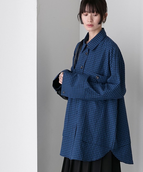 forksy.】レイヤードヘムデザインオーバーサイズシャツ forksy.│MONO