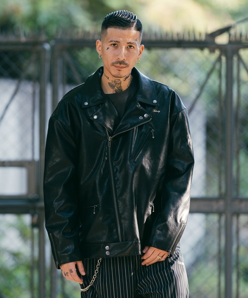 Subciety（サブサエティ）の「FAKE LEATHER RIDERS JKT（ライダース