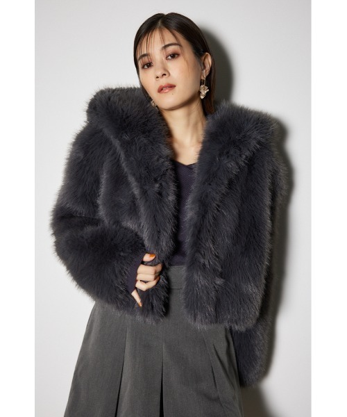 セール】ビッグフードフェイクファーコート（その他アウター）｜rienda