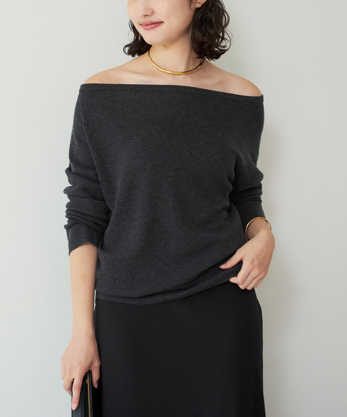 plage（プラージュ）の「Off shoulder slit ニット（ニット/セーター
