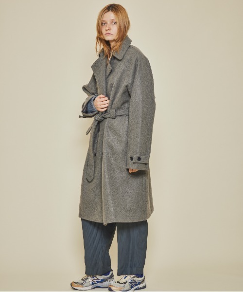 ゆ*う様 【Ameno Auro/アメノアウロ】メルトントレンチコート Ameno