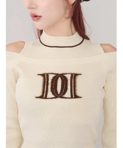 レイヤードライクロゴニットトップス（ニット/セーター）｜Darich