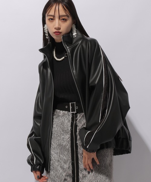 HARE（ハレ）の「フェイクレザードルマントラックジャケット(HARE