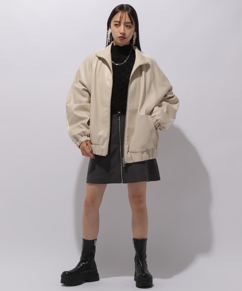 HARE（ハレ）の「フェイクレザードルマントラックジャケット(HARE