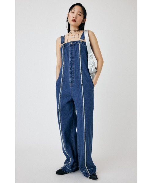 MOUSSY（マウジー）の「DENIM FRINGE オールインワン（つなぎ