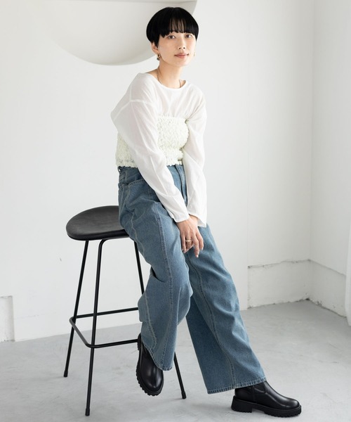 セール】カラーワイドデニム 129948（デニムパンツ）｜LEPSIM