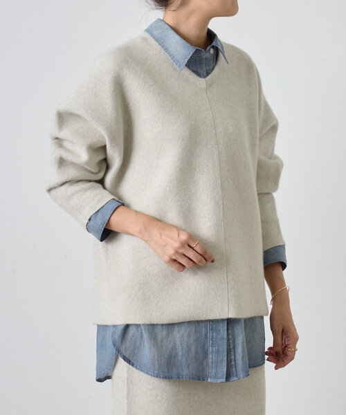 BEARDSLEY（ビアズリー）の「ファーニットVネックプルオーバー（ニット