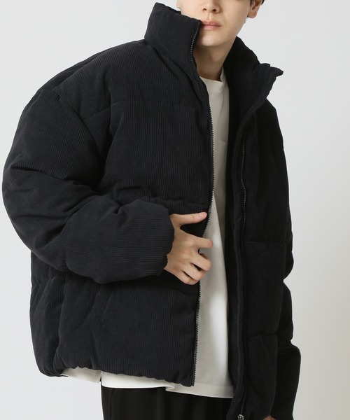 セール】コーデュロイ もこもこボリューム ファイバーダウンジャケット