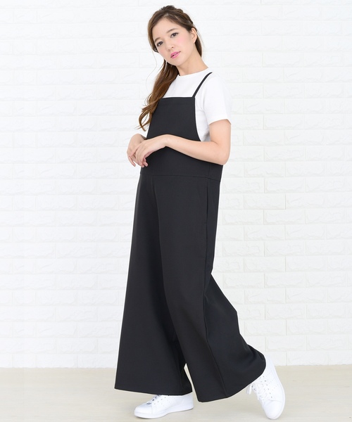 セール】2WAYゆったりワイドパンツサロペット オールインワン・パンツ