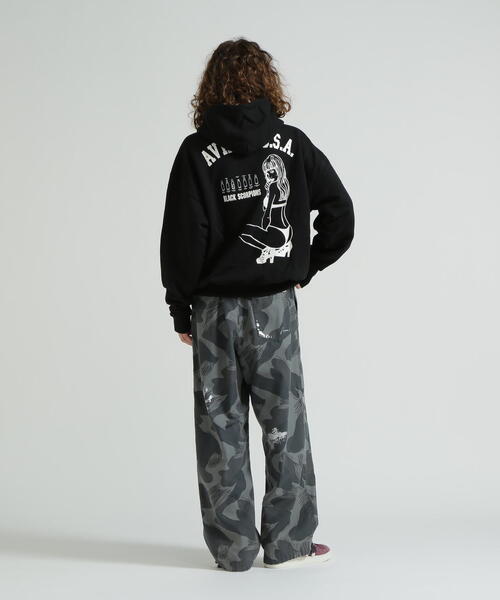 WEB&DEPOT限定》BLACK SCORPION SWEAT PULL OVER PARKA / ブラック