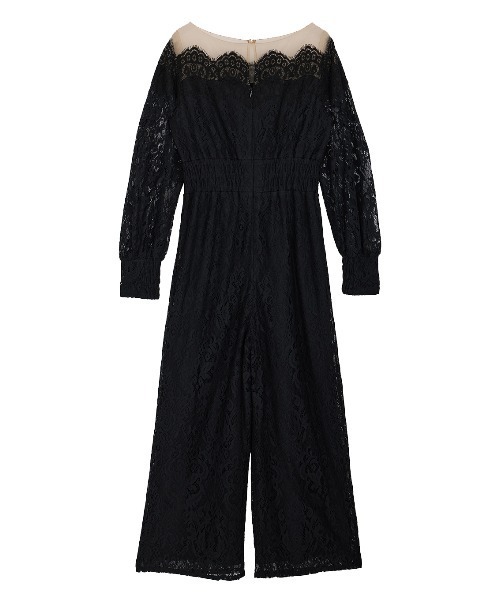 Ameri（アメリ）の「OFF SHOULDER LACE LIKE ROMPERS（サロペット