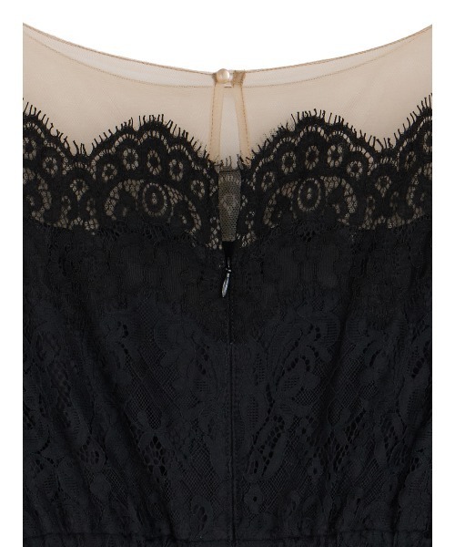 Ameri（アメリ）の「OFF SHOULDER LACE LIKE ROMPERS（サロペット