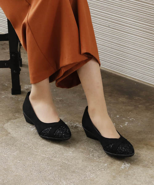 走れるキレイめクロスデザインスニーカーパンプス（パンプス）｜minky