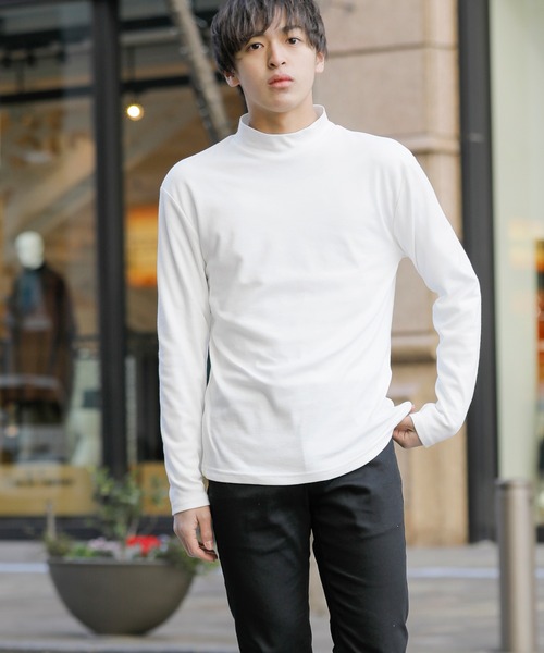 セール】マイクロスムース セミハイネック モックネック カットソー