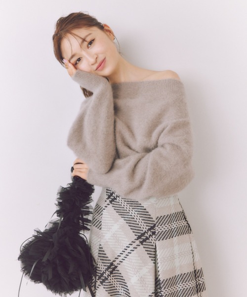 SNIDEL（スナイデル）の「フォックスアルパカオフショルプルオーバー