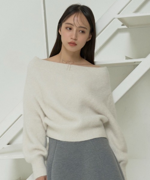 SNIDEL（スナイデル）の「フォックスアルパカオフショルプルオーバー