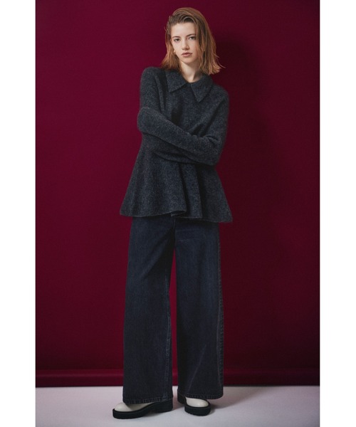 Mila Owen（ミラオーウェン）の「衿付きペプラムニットプルオーバー